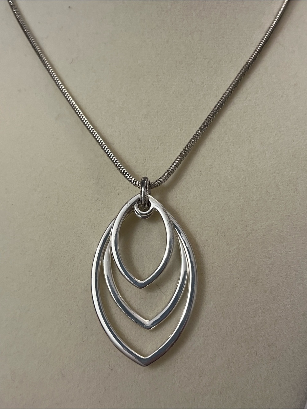 Sterling Silver Liz Claiborne Layered Teardrop Pendant Necklace - Silver